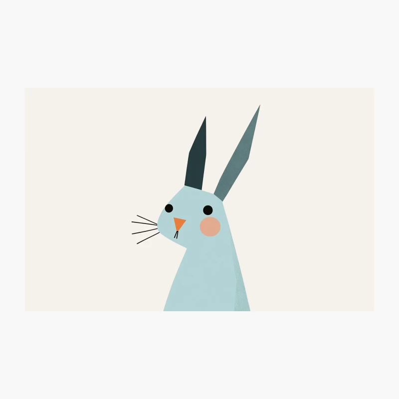 Cute Minimalist Bunny Illustration in Pastel Colors Travel Mug