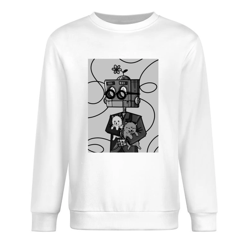 Robokite with Puppies Male Pullover Sweatshirt