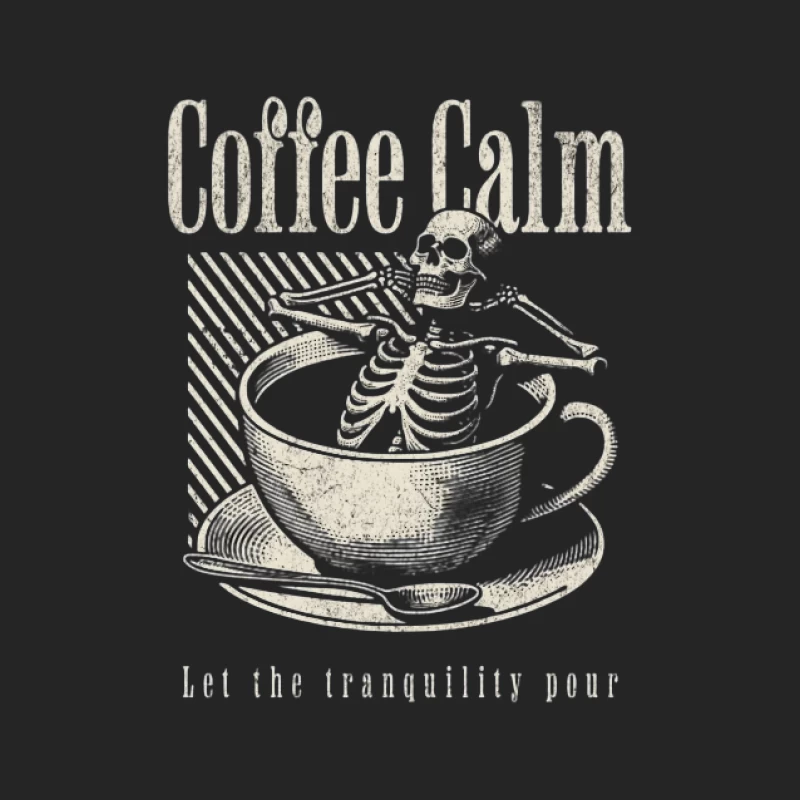 Squelette dans le Café - Sérénité et Calme Homme Sweat-shirt à enfiler