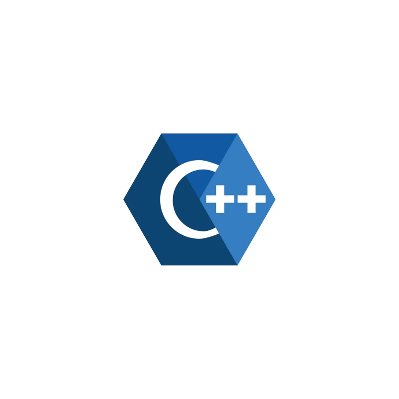 C++ Programming Language Logo in Blue Hexagon Design Desk Mat