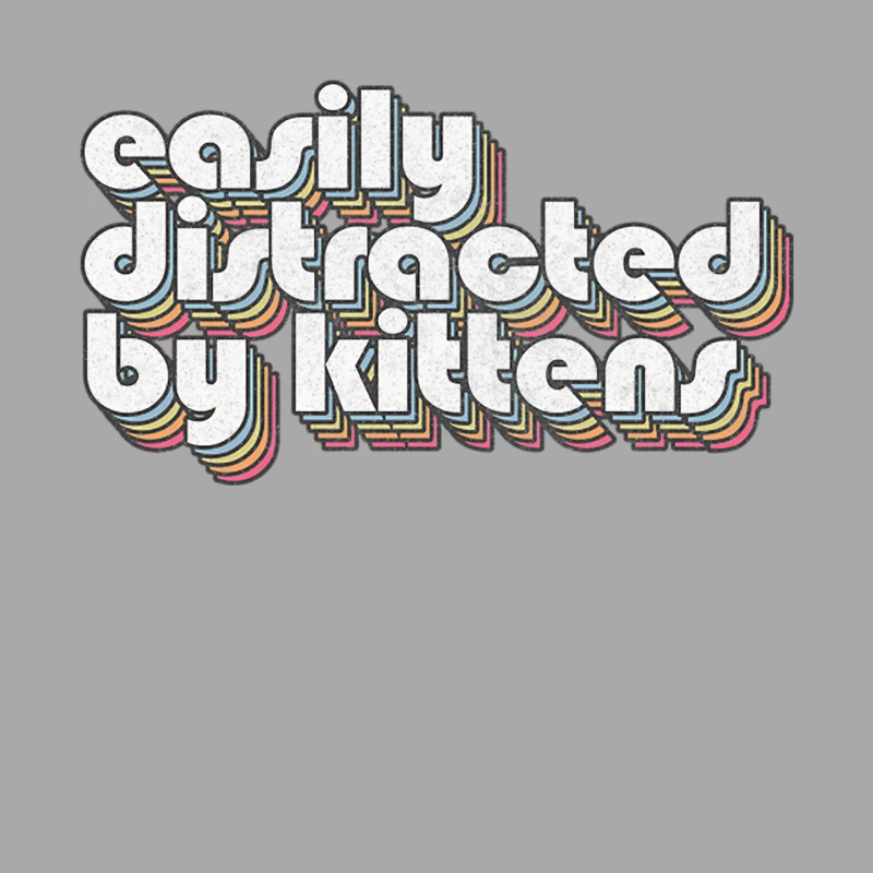 Easily Distracted By Kittens  Cat Lover Typography Design Male Pullover Hoodie