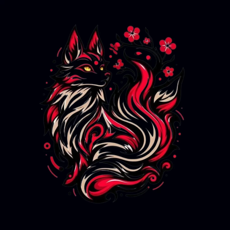 Artistic Fox Design Pin
