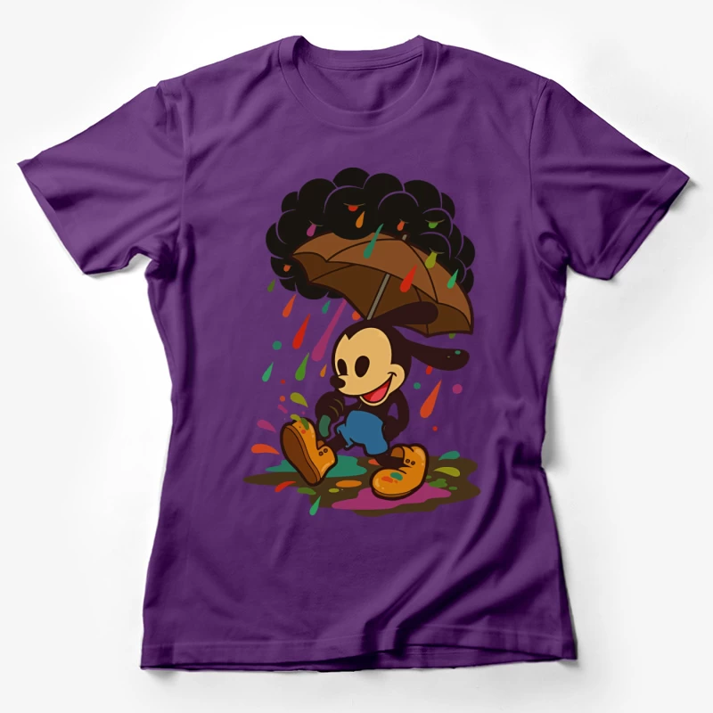 Mickey’s Rainy Day Adventure – Retro Whimsy Female T-Shirt