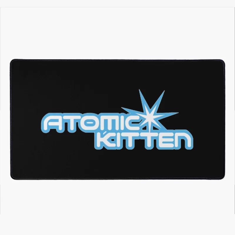 Atomic Kitten Blue Retro Logo Design Desk Mat