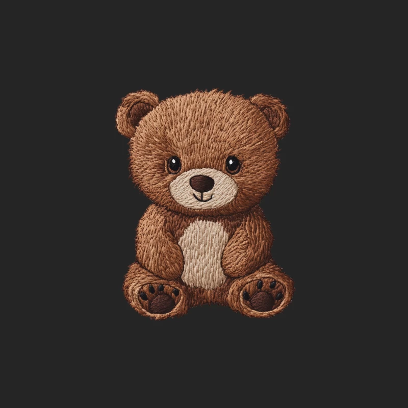 Adorable Brown Embroidered Teddy Bear Plush Toy Male Pullover Sweatshirt
