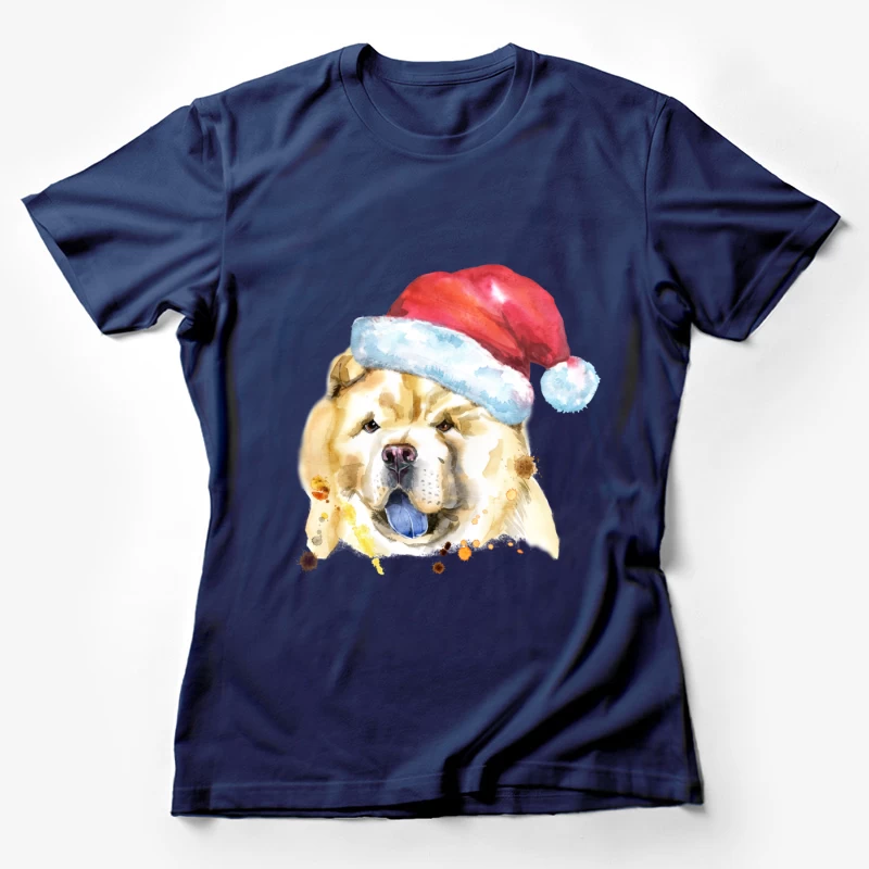 Chien de Noël avec Chapeau Rouge Femme T-Shirt