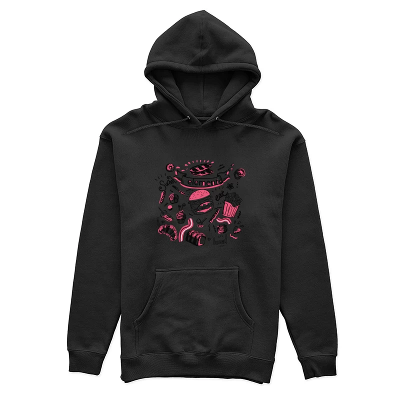 Fast Food und Süßigkeiten Illustration Damen Pullover Hoodie