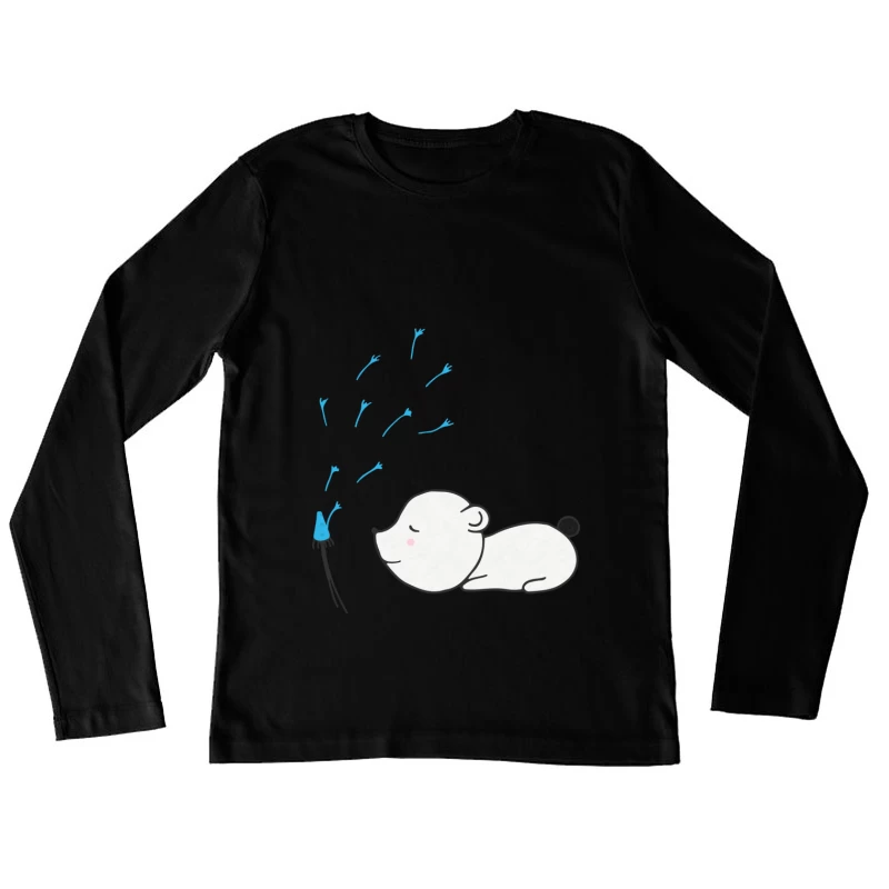 Ours polaire soufflant des pissenlits Femme Manches Longues T-Shirt