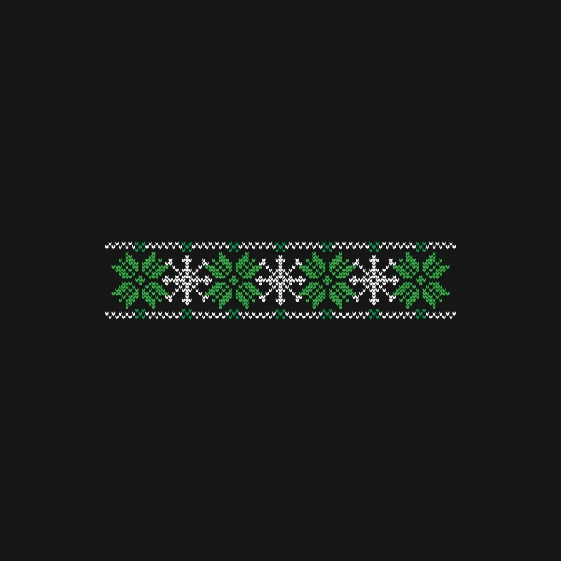 Motif de flocons de neige vert et blanc Homme Manches Longues T-Shirt