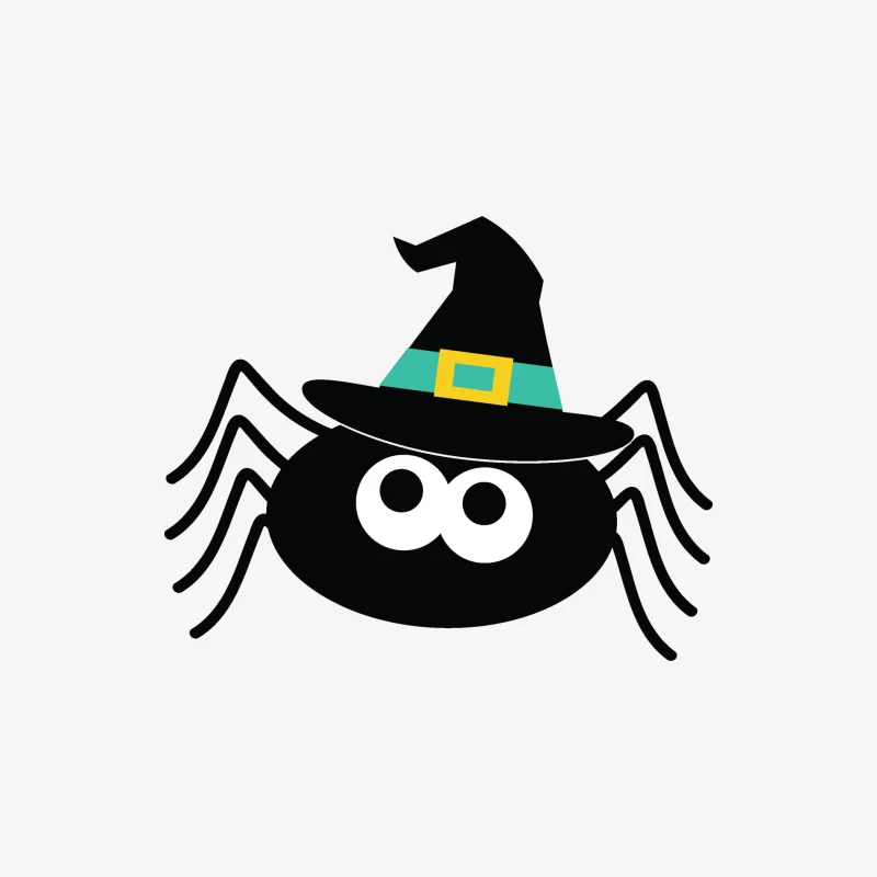 Araignée Halloween avec chapeau de sorcière Homme Manches Longues T-Shirt