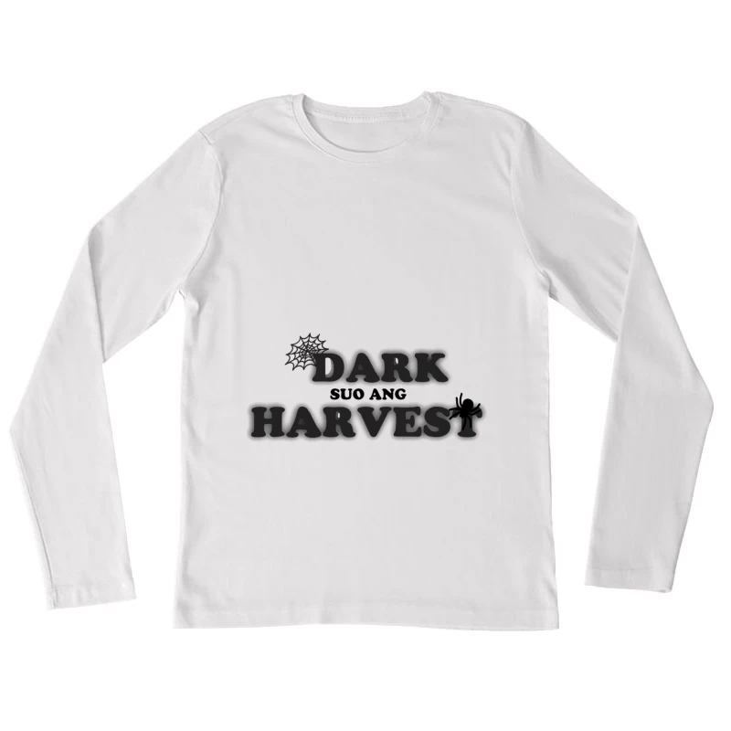 Dunkle Ernte mit Spinne und Spinnennetz Damen Langarm T-Shirt