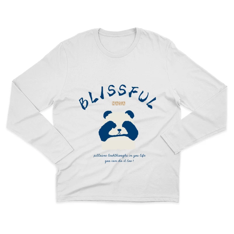 Blissful Panda Design mit Ermutigungsspruch Herren Langarm T-Shirt