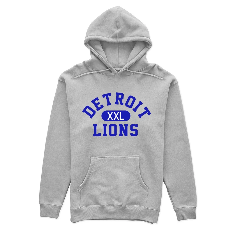 Detroit Lions XXL Sports Team Logo in Blue Typography Female Pullover Hoodie