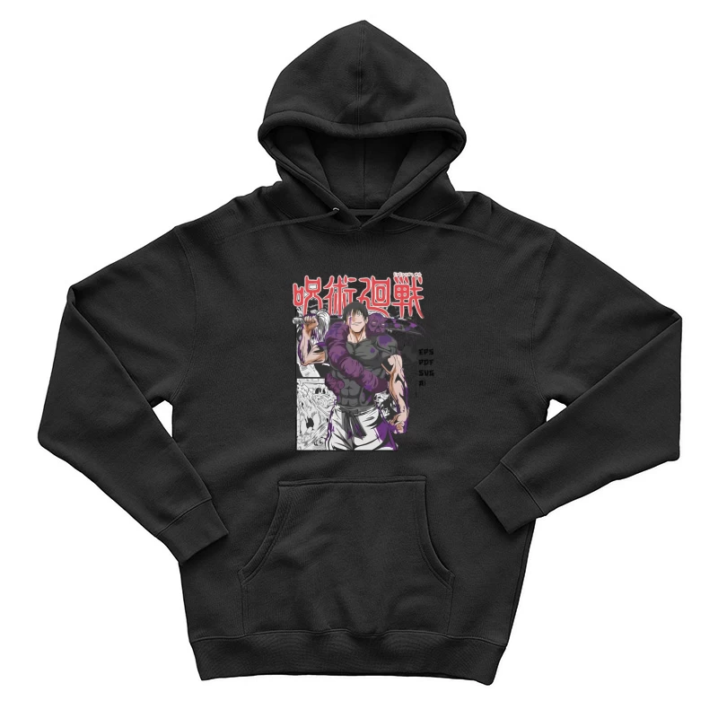 Anime-Krieger mit lila Kreatur Herren Pullover Hoodie