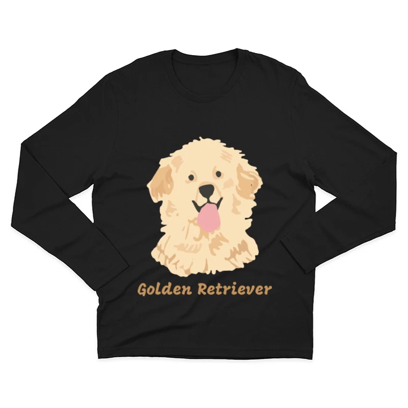 Niedlicher Golden Retriever Illustration Herren Langarm T-Shirt
