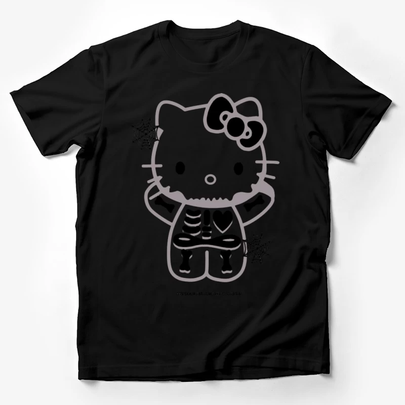 Skelett Hello Kitty Design mit Spinnennetzen Herren T-Shirt