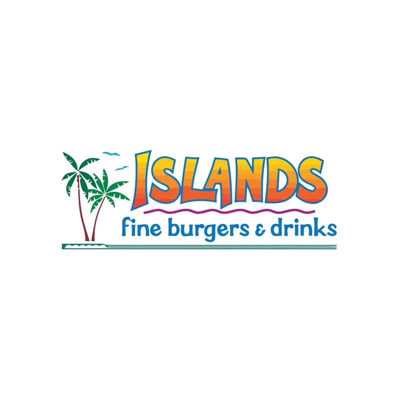 Islands Restaurant Tropical-Themed Burger & Drinks Logo Travel Mug