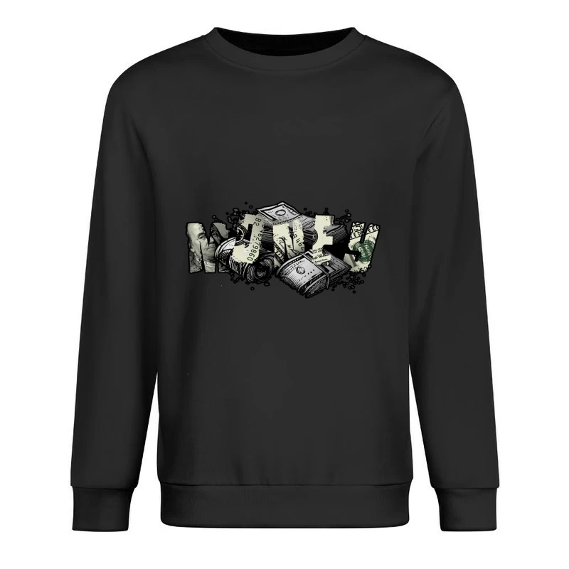 Money Illustration Male Pullover Sweatshirt