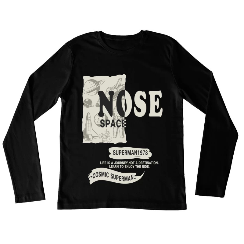 Kosmisches Raumfahrt-Abenteuer Damen Langarm T-Shirt