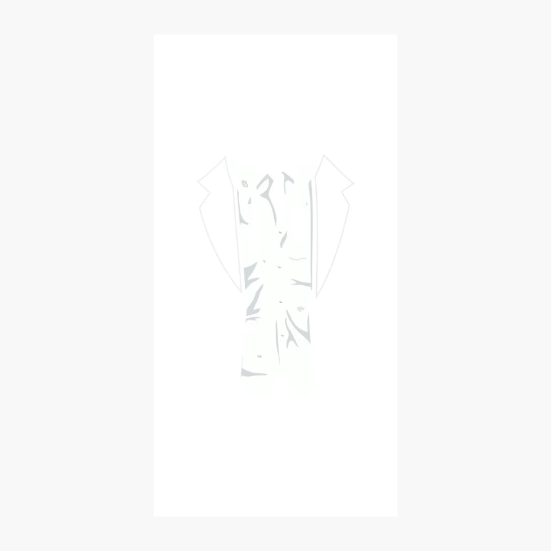 Minimalist Abstract Suit Outline in White and Grey iPhone Case