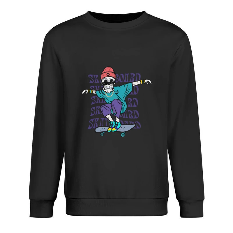 Skelett-Skater in bunten Streetwear Herren Pullover Sweatshirt