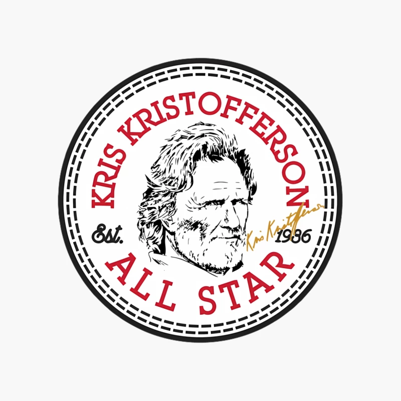 Kris Kristofferson All Star Circular Logo Design Cotton Tote Bag