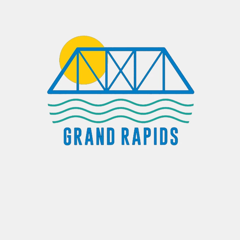 Grand Rapids City Logo with Bridge and Water Design Male Tank Top