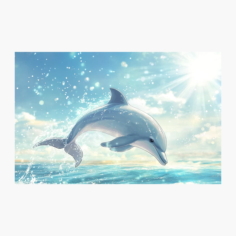 Magical Dolphin Leaping in Sunlit Ocean Splendor Travel Mug