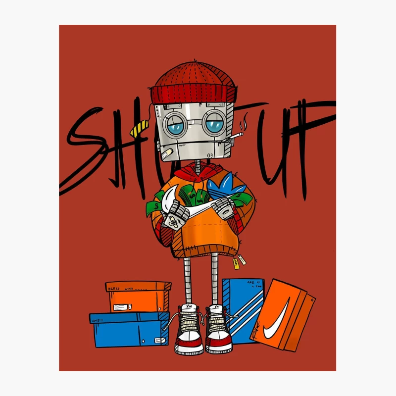 Streetwear Robot Cotton Tote Bag