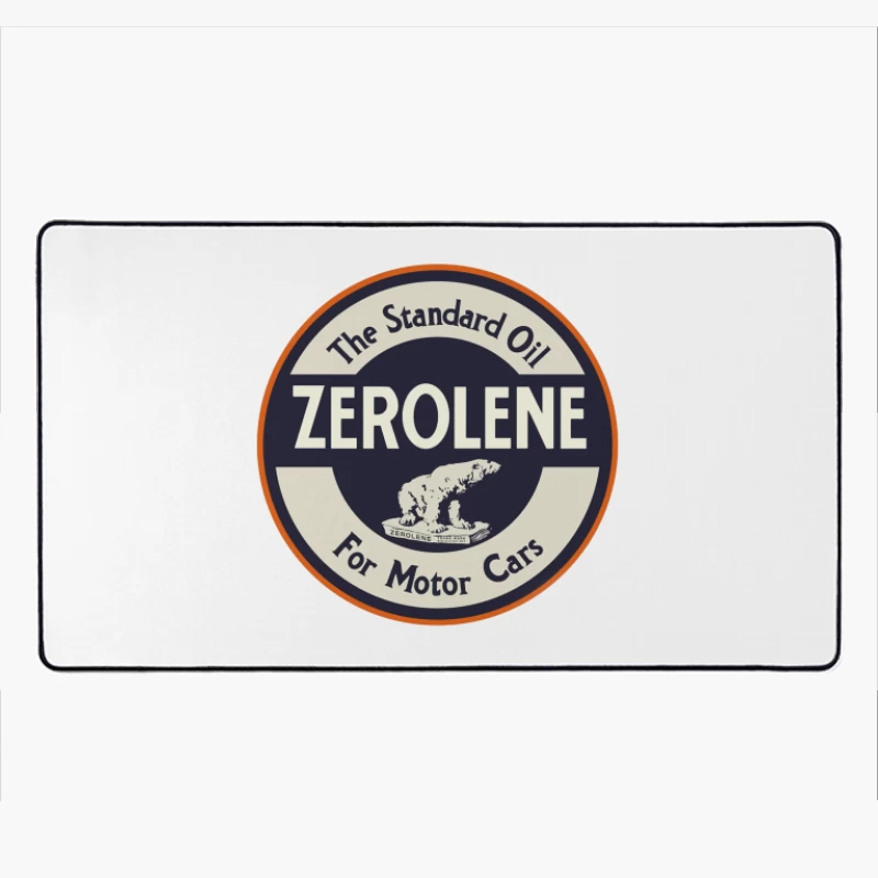 Vintage Standard Oil Zerolene Motor Oil Advertisement with Polar Bear Logo Desk Mat