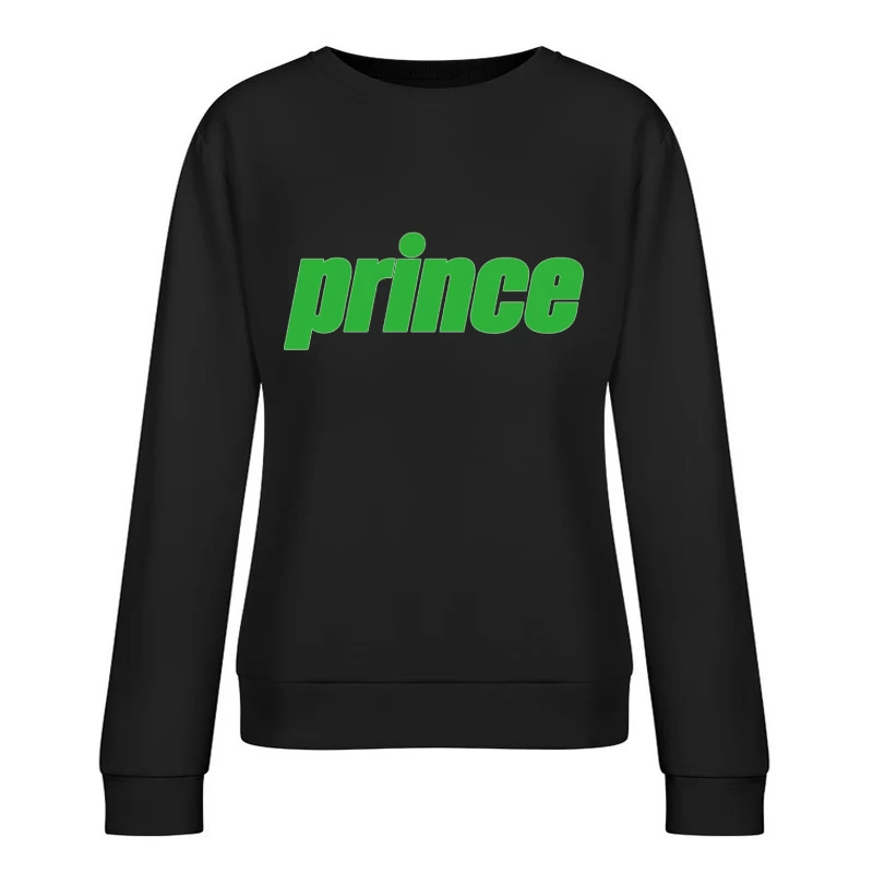 Prince Sports Brand Green Logo Female Pullover Sweatshirt