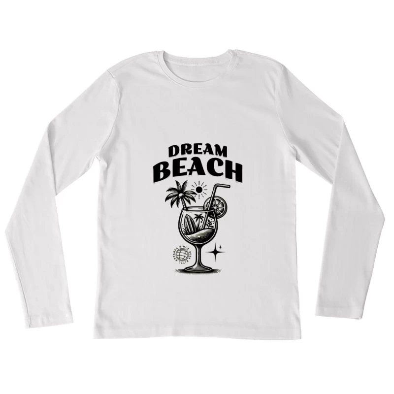 Traumstrand-Cocktail-Design Damen Langarm T-Shirt