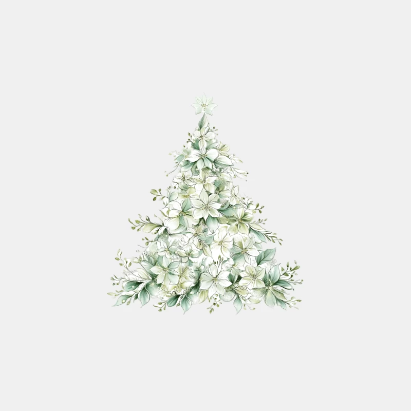 Elegant Floral Christmas Tree Watercolor Illustration Male Tank Top