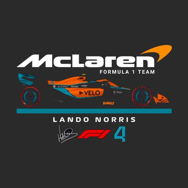 McLaren Formula 1 Racing Car #4 with Gulf-Inspired Livery Baseball Cap