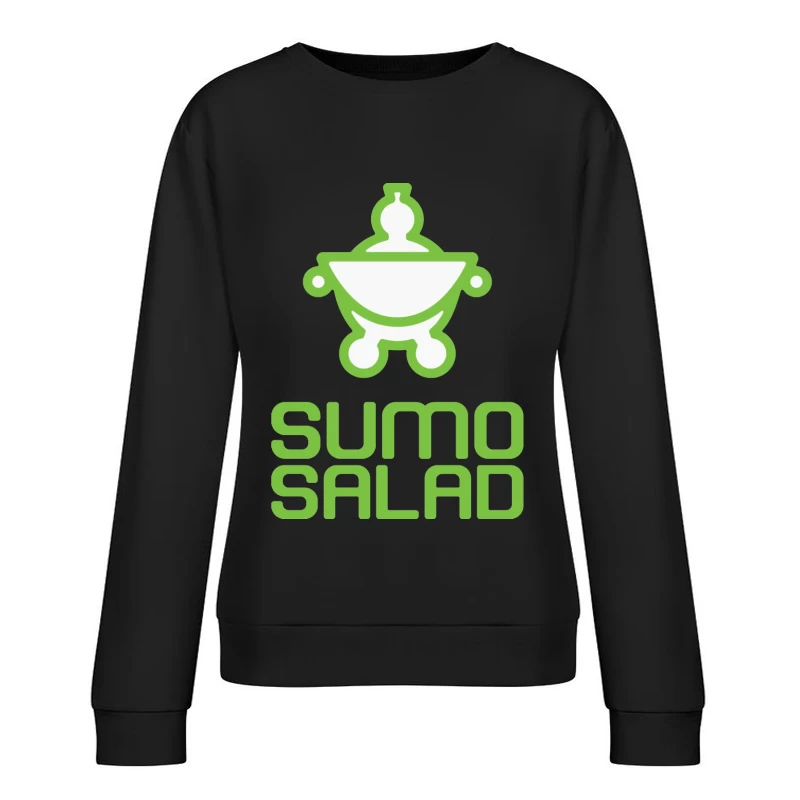 Green Minimalist Sumo Salad Restaurant Logo Female Pullover Sweatshirt