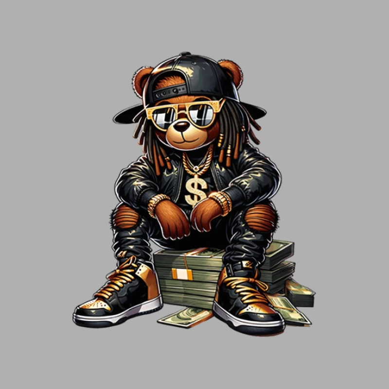 Hip-Hop-Bär mit Sonnenbrille und Geld Herren Tanktops