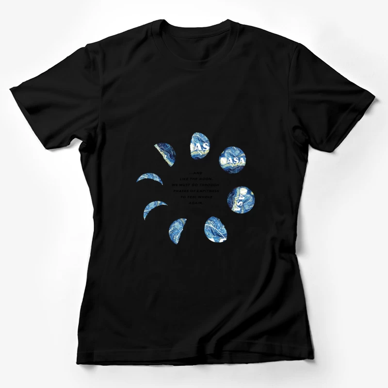 NASA Logo in Phasen des Mondzyklus Damen T-Shirt