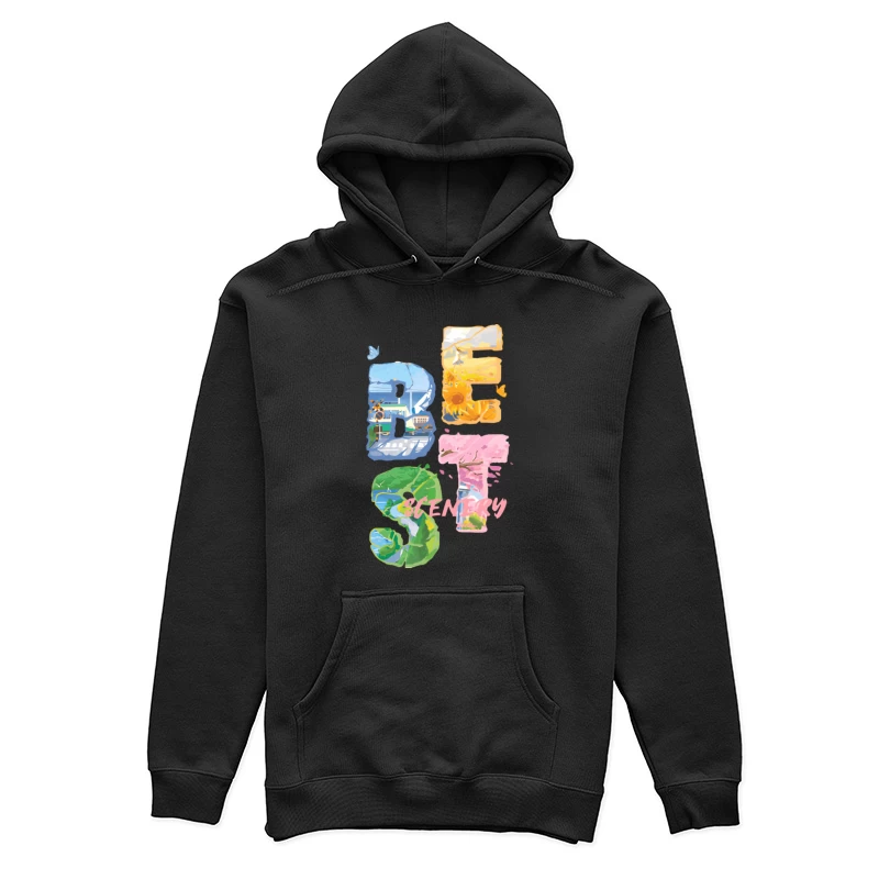 Bunte Landschaftsgrafik Damen Pullover Hoodie