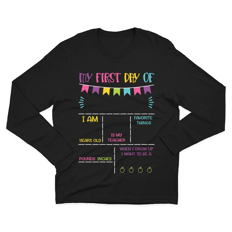 Panneau du Premier Jour d'École Homme Manches Longues T-Shirt