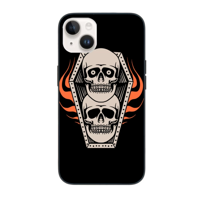 Skull Coffin Design iPhone Case