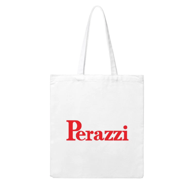 Perazzi Red Logo Typography Cotton Tote Bag