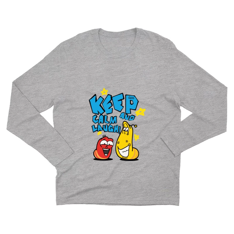 Humorvolle Cartoon-Larven mit motivierendem Spruch Herren Langarm T-Shirt