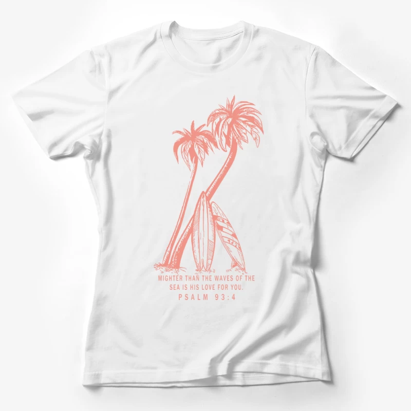 Tropische Palmen mit Psalm 93:4 Damen T-Shirt