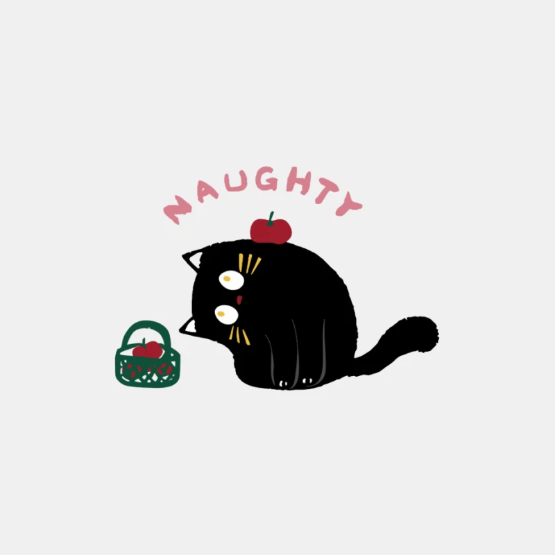 Verspielte schwarze Katze mit Apfel Herren Tanktops