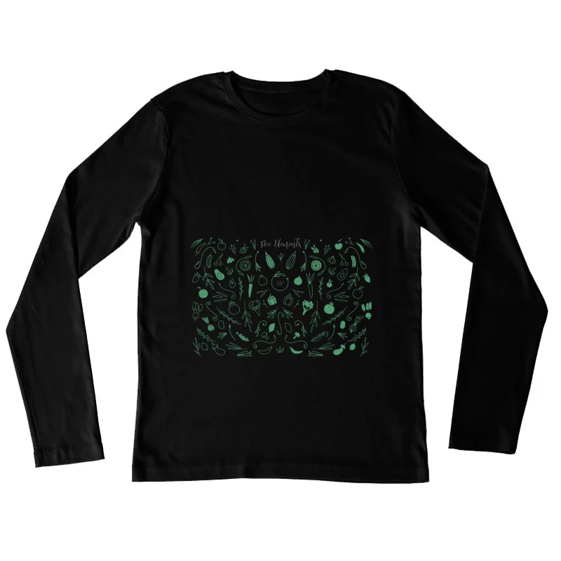 Motifs de légumes dessinés à la main Femme Manches Longues T-Shirt