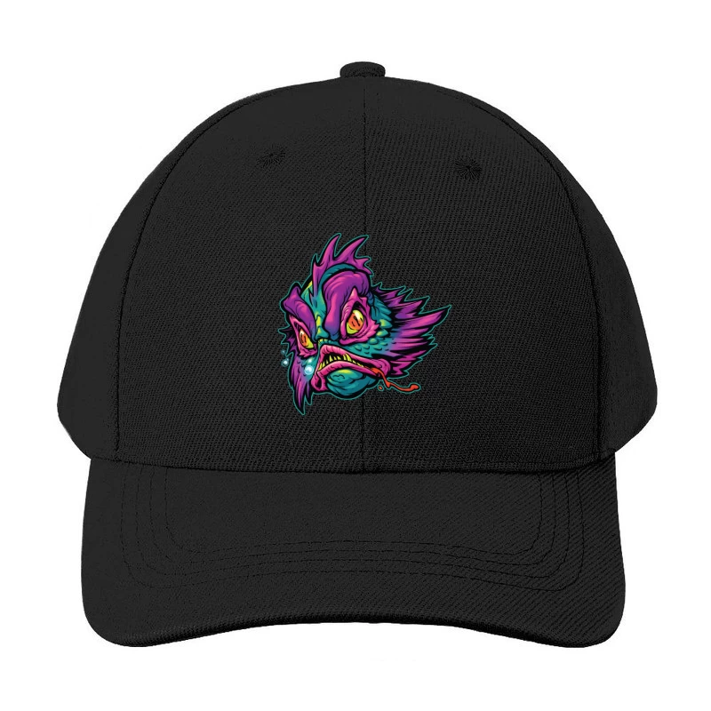 Grotesque Colorful Fish Monster Illustration Baseball Cap