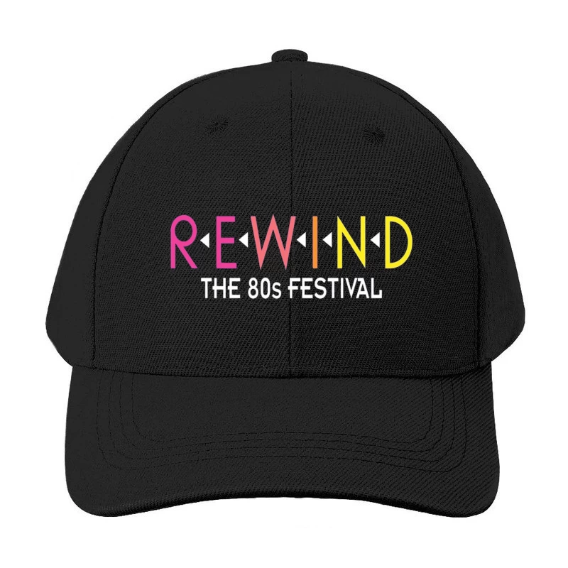 Rewind: The 80s Festival Colorful Typography Design Baseball Cap