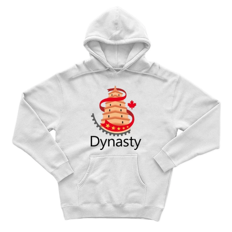 Historische Pagode mit Ahornblatt und Zahnrad Herren Pullover Hoodie