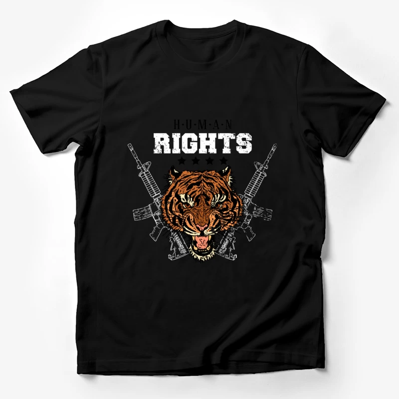 Tigre Sauvage avec Armes et Droits Homme T-Shirt