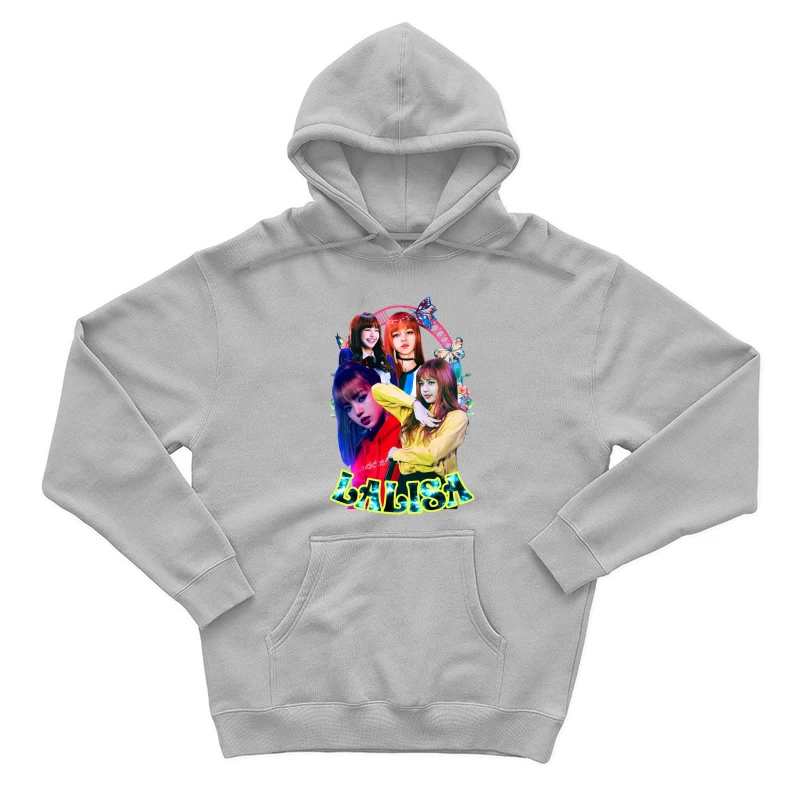 Collage of a K-Pop Female Artist Male Pullover Hoodie